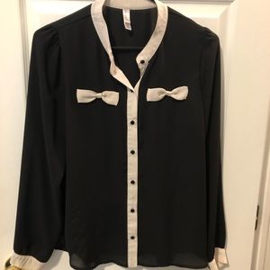 Black and white dress shirt